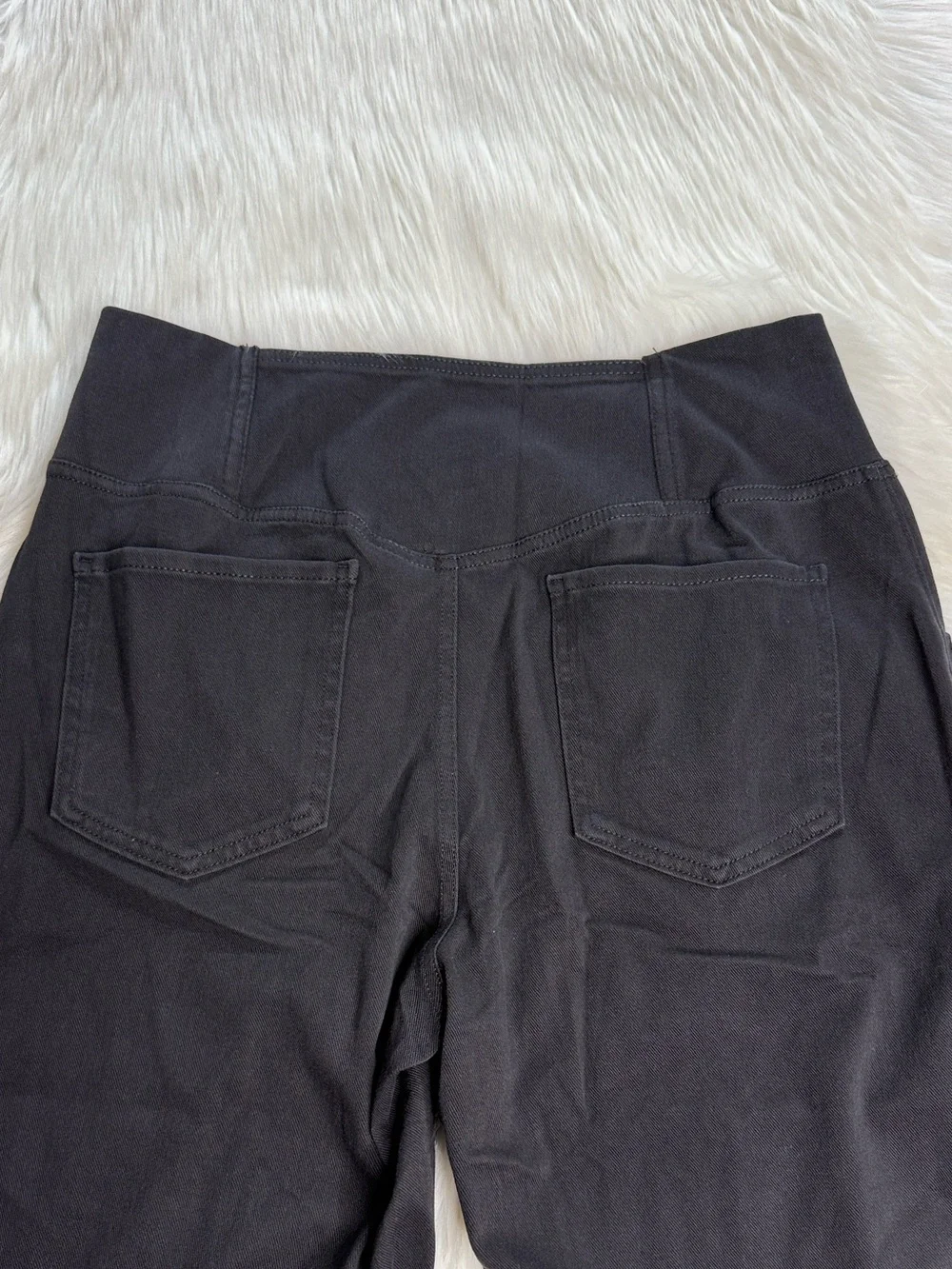 Halara Flex Black Denim Asymmetrical Waist Flare Jeans NWT L Tall